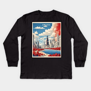 Chicago Illinois United States of America Tourism Vintage Poster Kids Long Sleeve T-Shirt